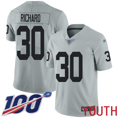 Oakland Raiders Limited Silver Youth Jalen Richard Jersey NFL Football #30 100th Season Inverted Legend Jersey